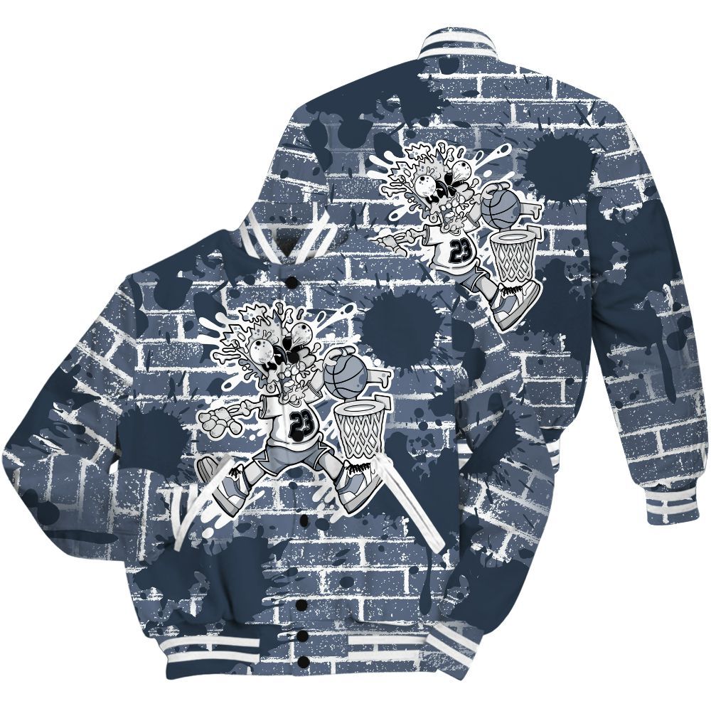 Varsity Jacket To Match Low Diffused Blue 11s Shirt - 85's Dunks Graphic Halloween All Over Print