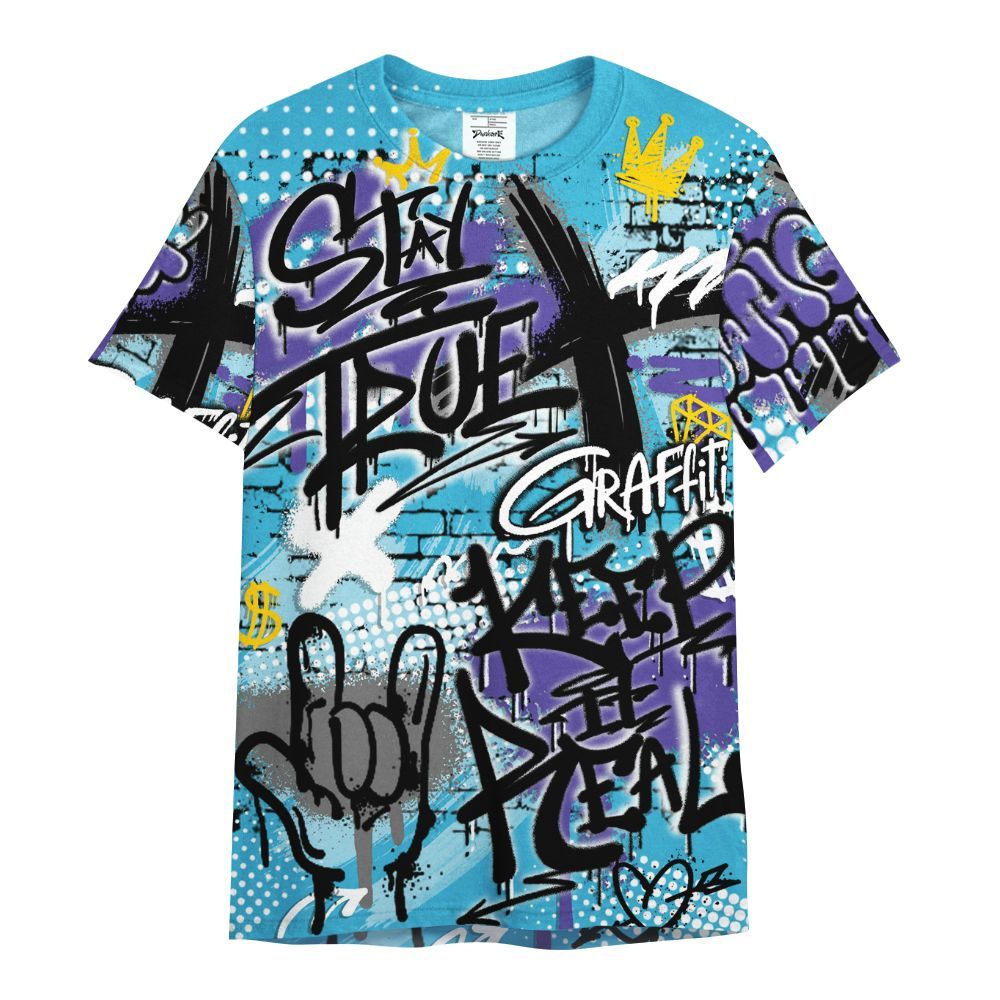 Shirt To Match Retro Aqua 6s - True It Real Graffiti Streetwear All Over Print