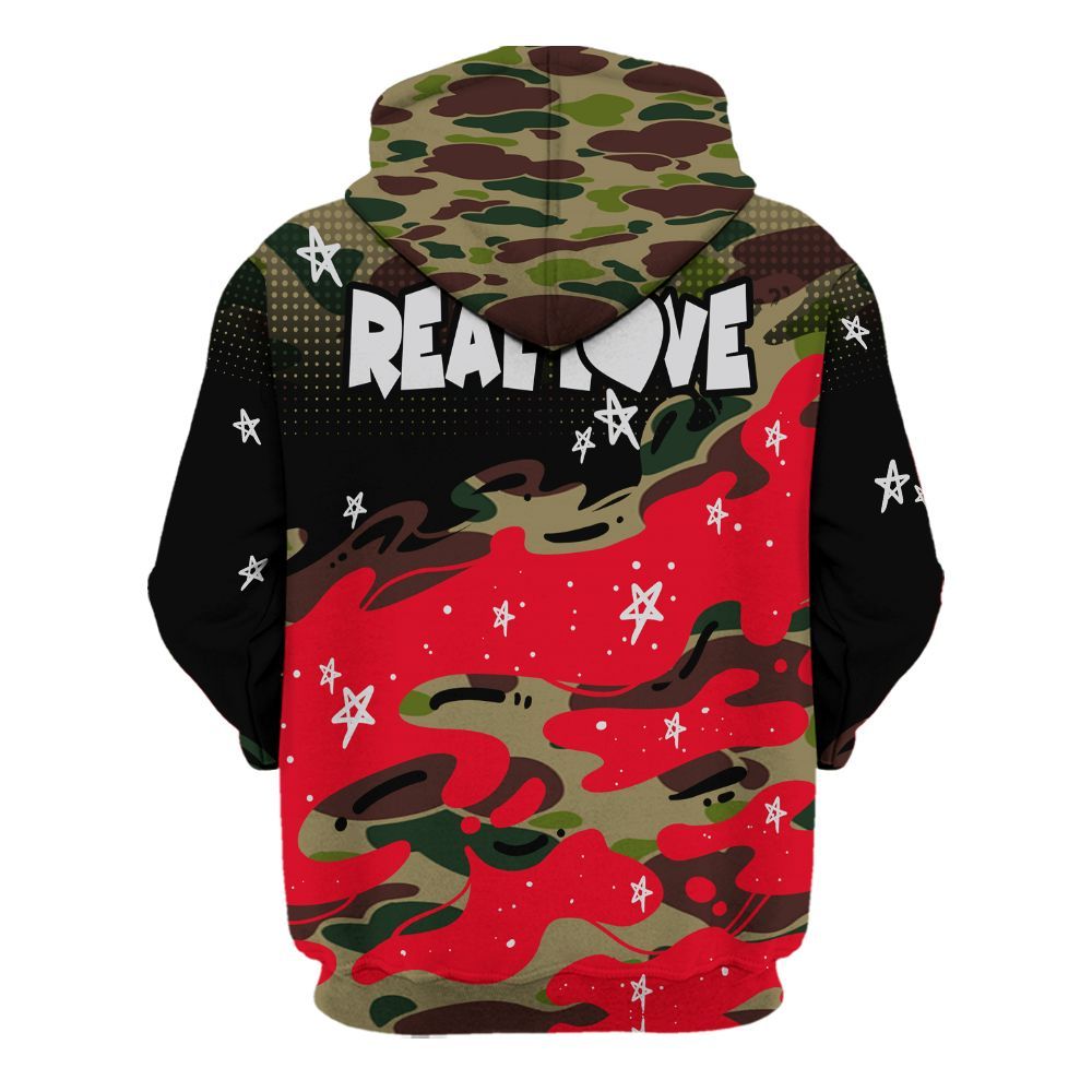 Hoodie To Match Air Max 90 Duck Camo Red - Sincere Fondness Bear Stars All Over Print