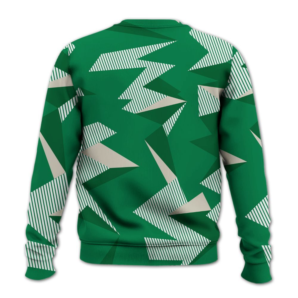 Sweatshirt To Match Lucky Green 2s - Geometric Camouflage Pattern All Over Print