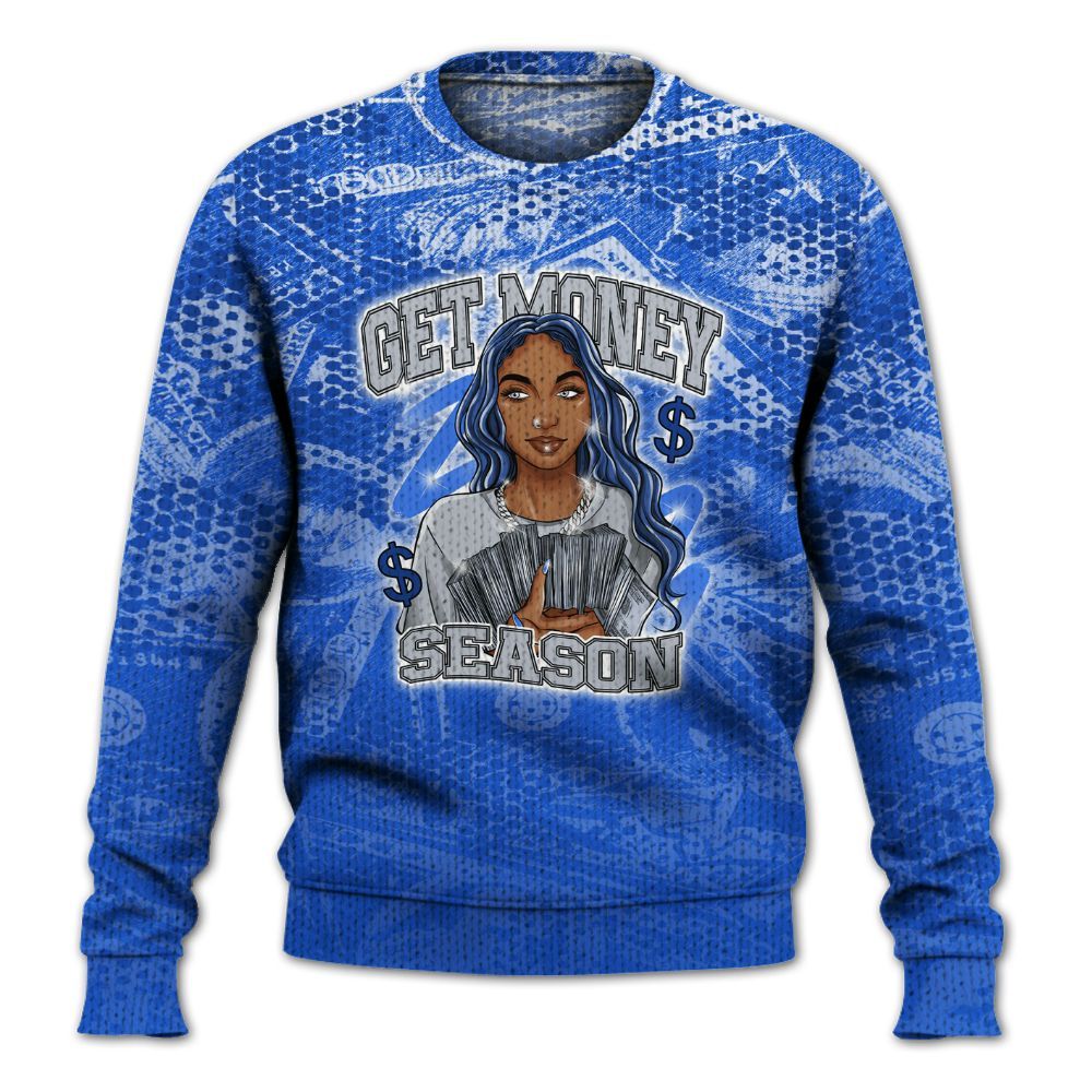 Knitted Sweater To Match Air Foamposite One Royal - Get Moneys Season Banknote