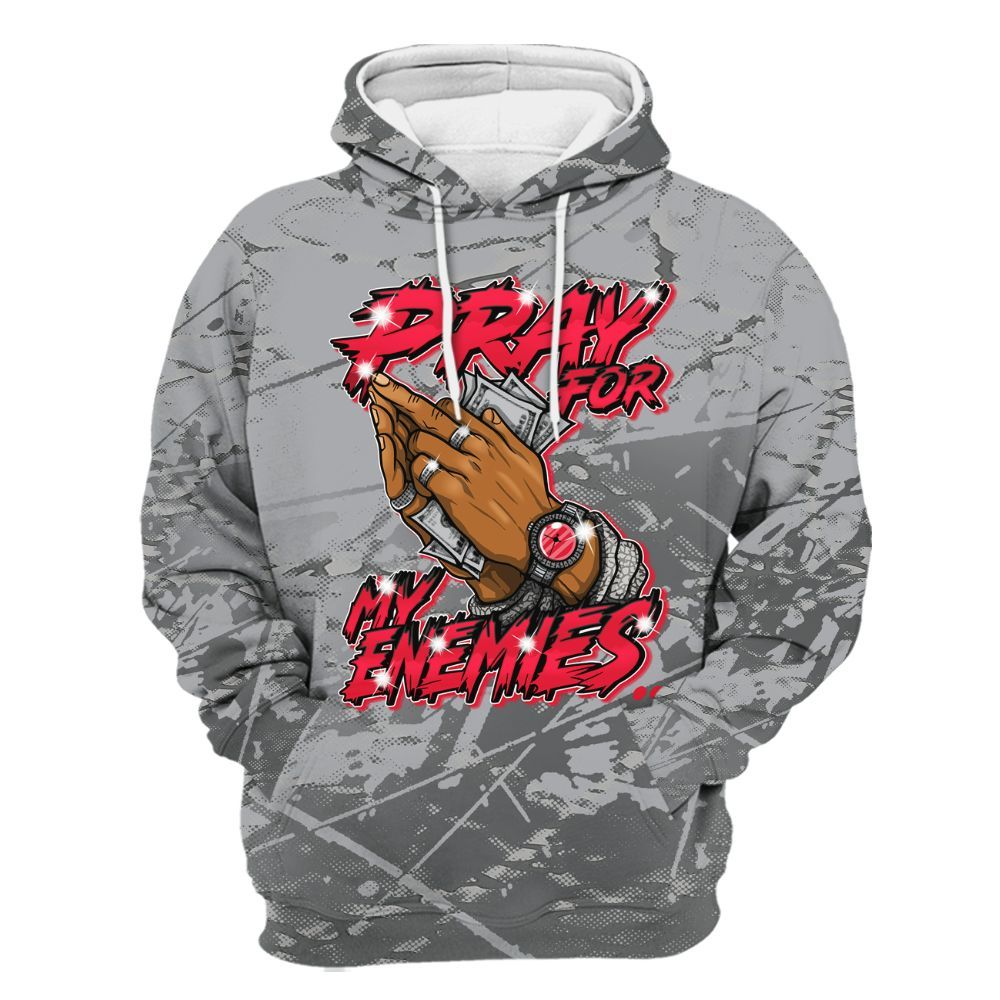 Hoodie To Match Black Cement 3s - Prayed For Enemies Graphic All Over Print