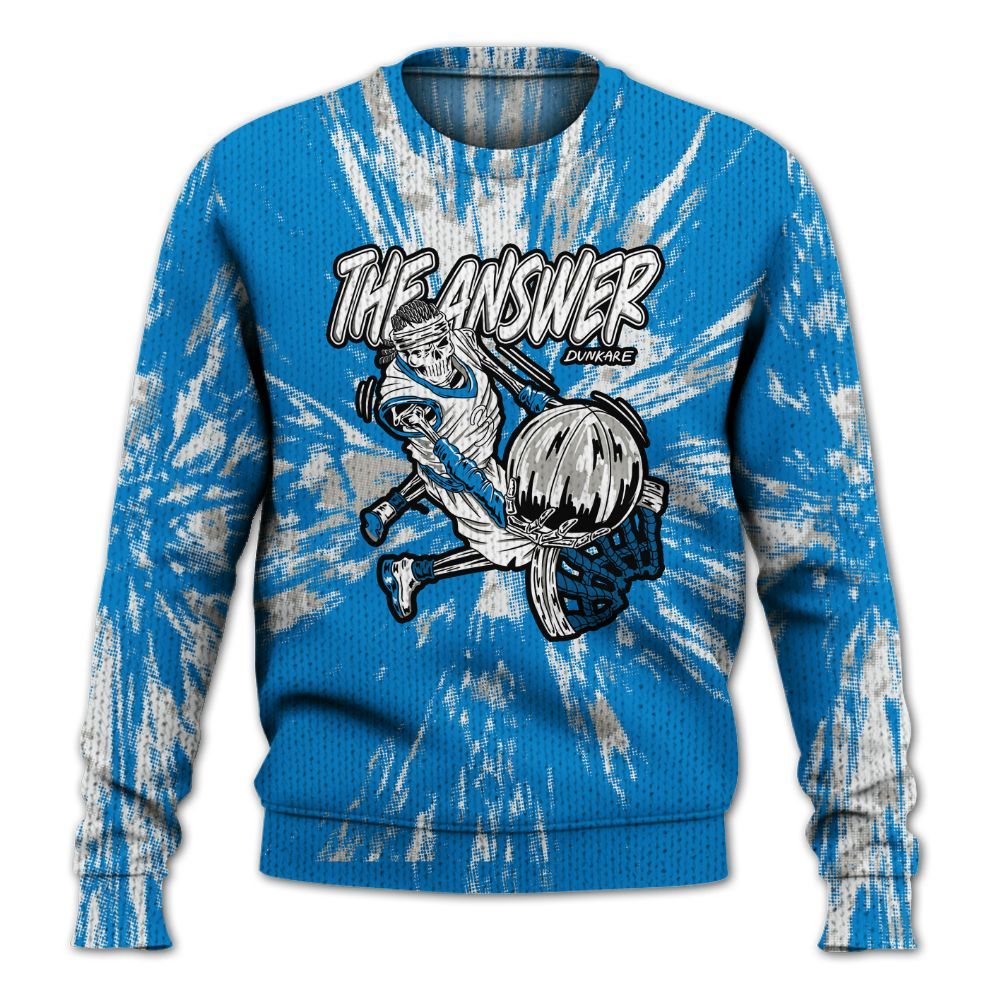 Knitted Sweater To Match Industrial Blue 4s - The Answer Skeleton Luxury
