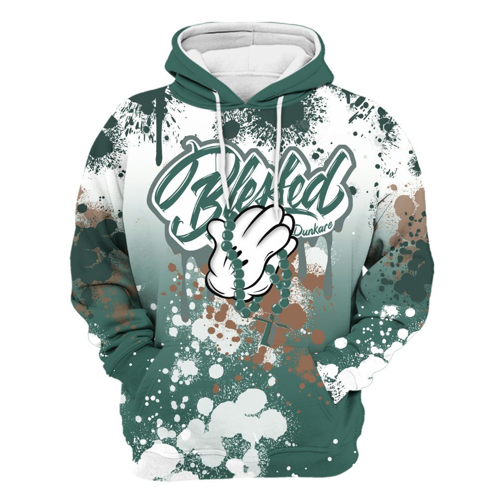 Hoodie To Match Low OG Oxidized Green 1s - God Blessed Ink Drip All Over Print