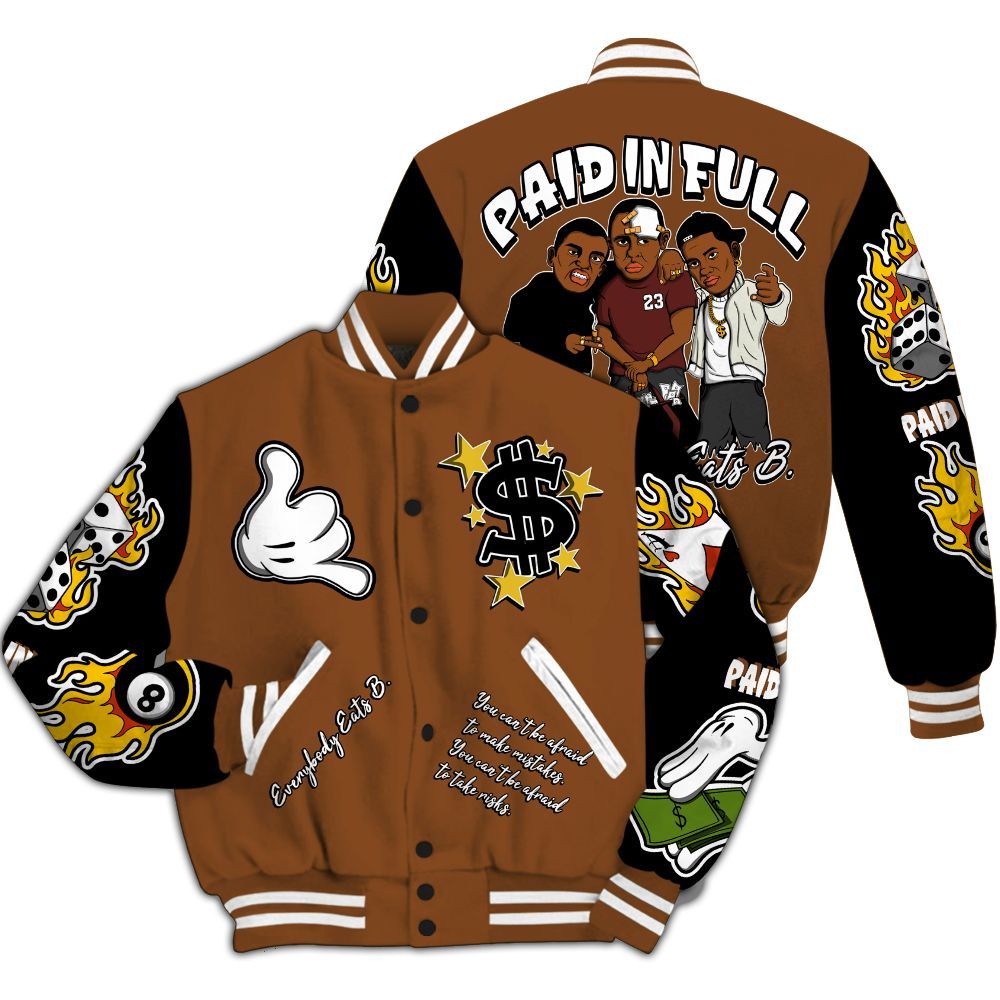 Varsity Jacket To Match High OG Love The Game 1s - Everybody Paid In Full Graphic All Over Print