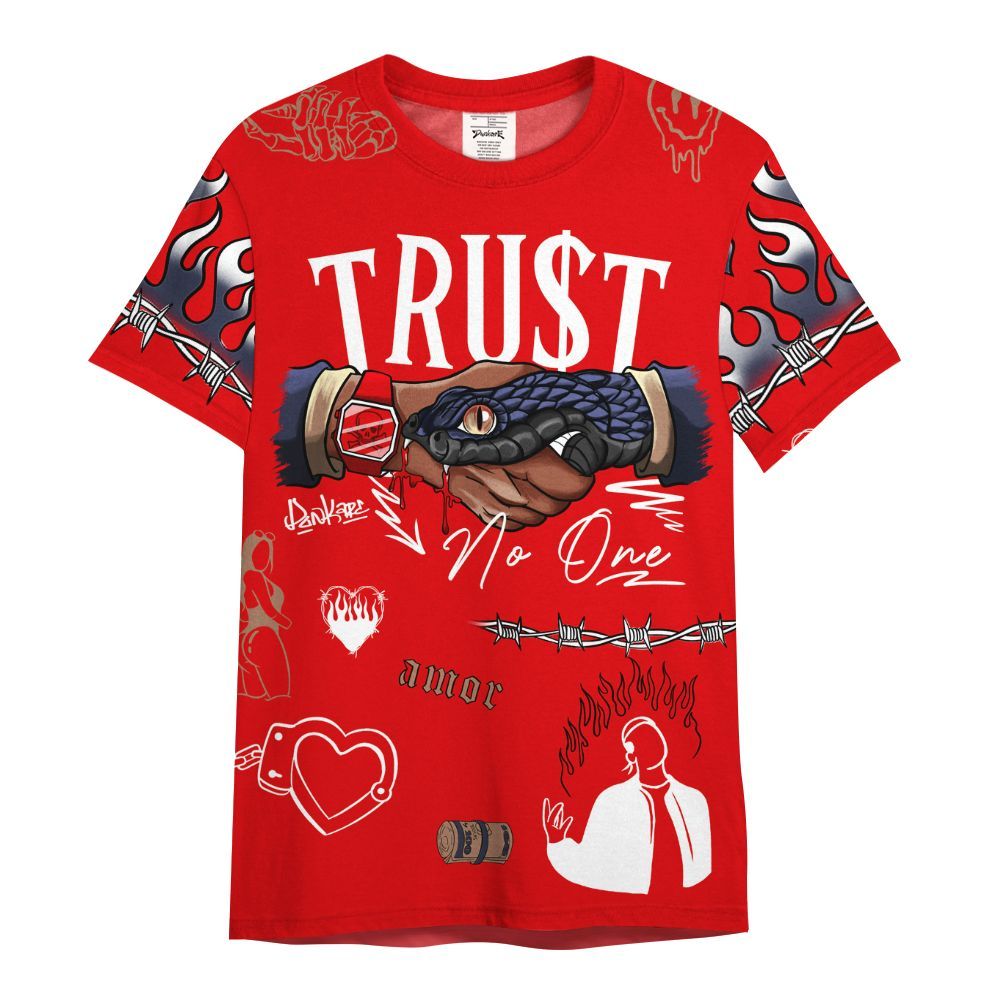 Shirt To Match Low OG Howard Bison 1s Varsity Jacket, Snake Trust No One All Over Print