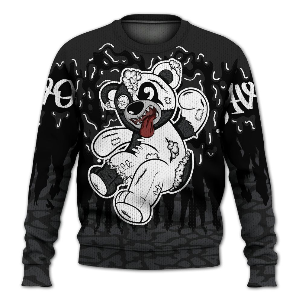 Knitted Sweater To Match Black Cat 3s - Havok Bear Dripping