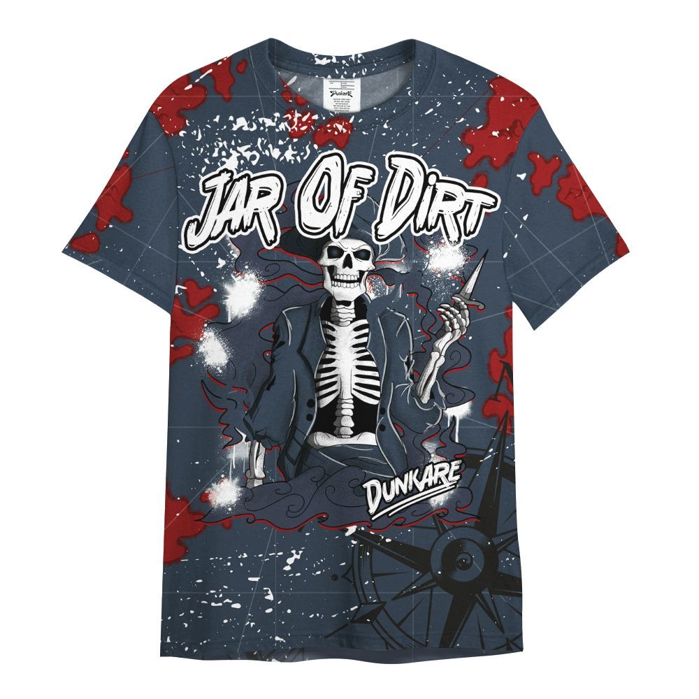 Shirt To Match Navy Blue 2024 6s - Skeleton Jar Of Dirt Retro All Over Print