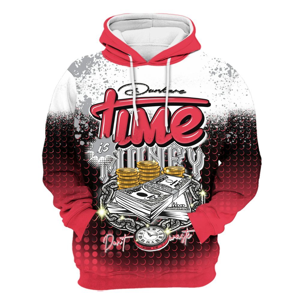 Hoodie To Match Black Cement 3s - Halftone Time Is Money All Over Print