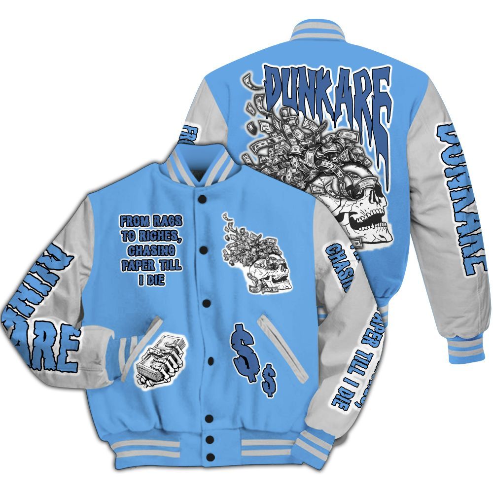 Varsity Jacket To Match University Blue 6s - From Rags To Riches All Over Print