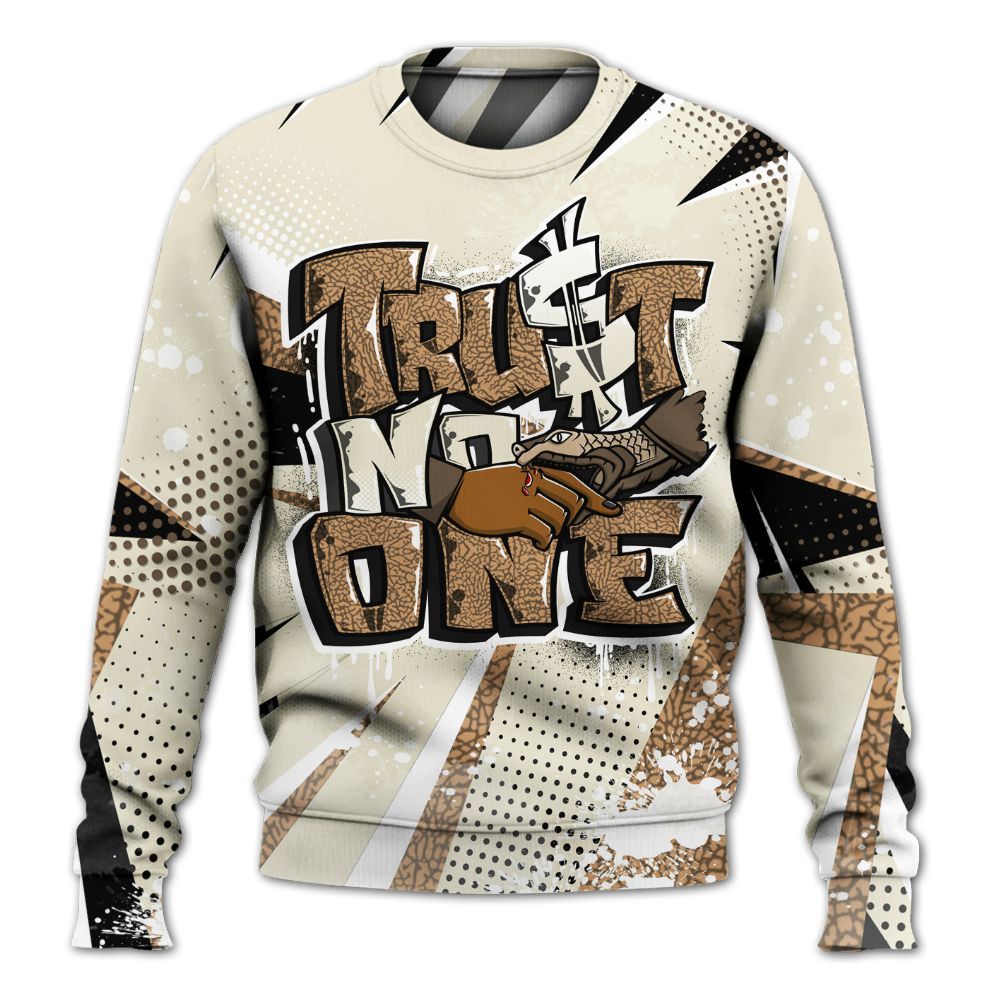 Sweatshirt To Match Orewood Brown 3s - Poly Trust No One Dripping All Over Print