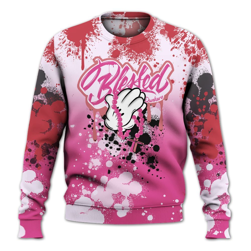 Sweatshirt To Match KD 4 Aunt Pearl - God Blessed Ink Drip All Over Print