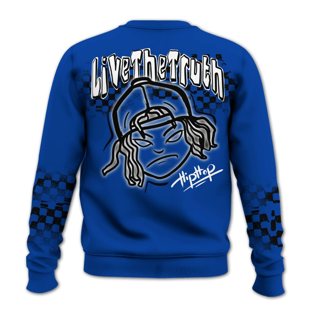 Sweatshirt To Match Hyper Royal 12s - Feel Life Street Style All Over Print
