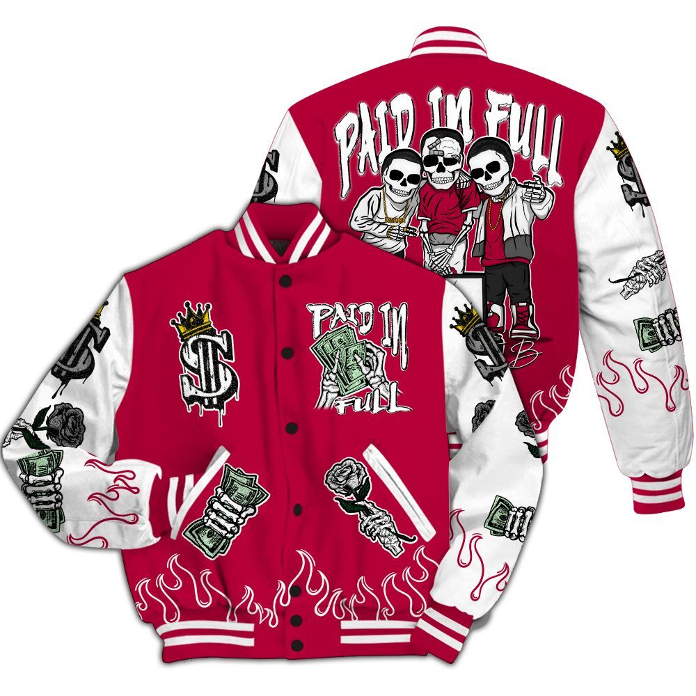 Varsity Jacket To Match Retro Chicago 2s - Fire Everybody Paid In All Over Print
