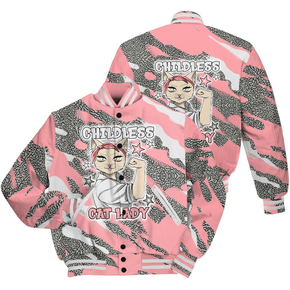 Varsity Jacket To Match Retro Wings 3s Shirt - Childless Kat Lady All Over Print