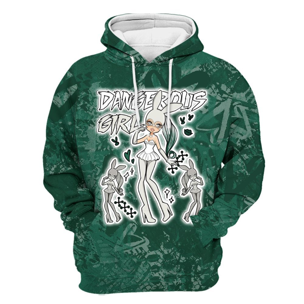 Hoodie To Match Oxidized Green 4s - Dangerous.Girl Heart Grunge All Over Print
