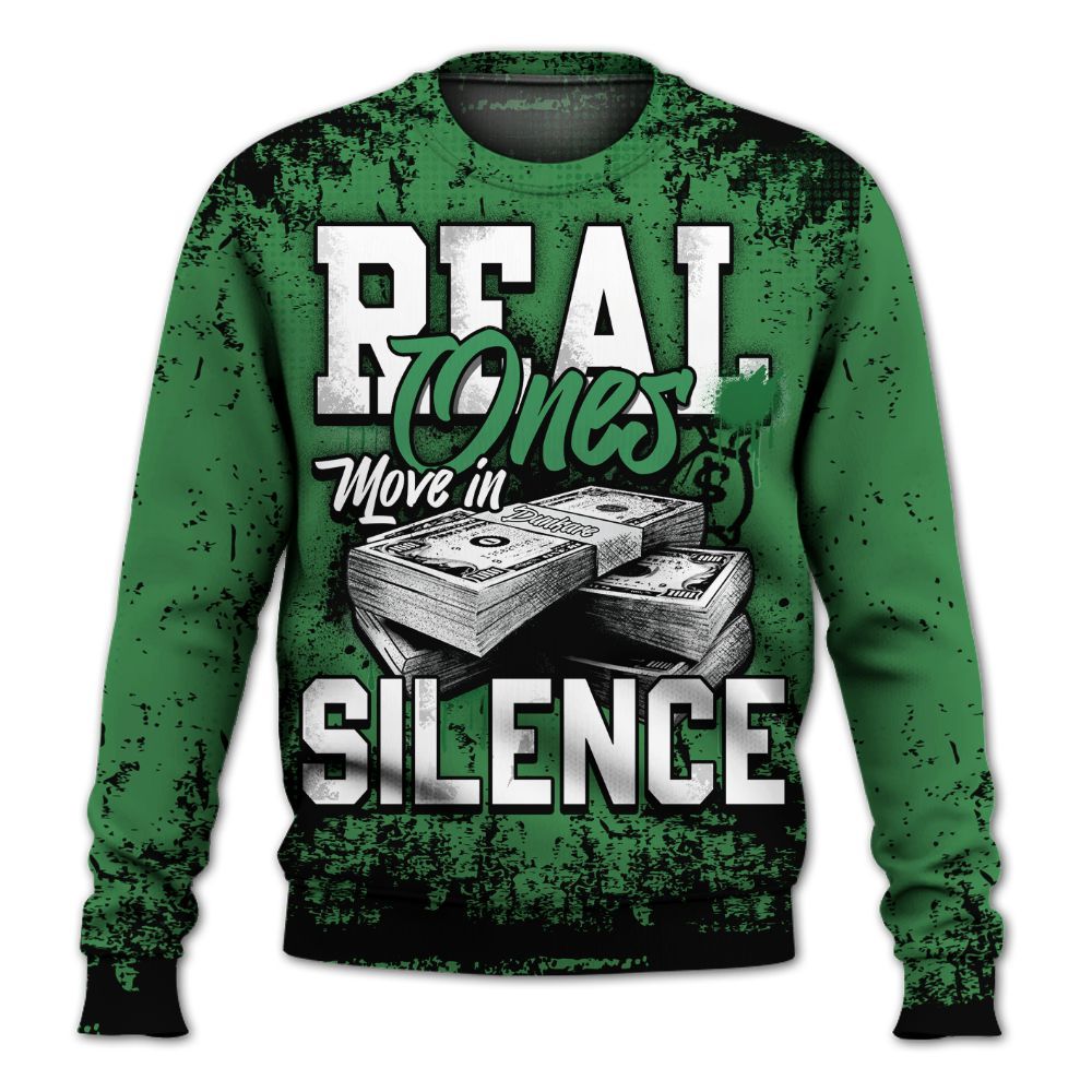 Sweatshirt To Match Lucky Green 1s - Move In Silence Money Street Retro All Over Print