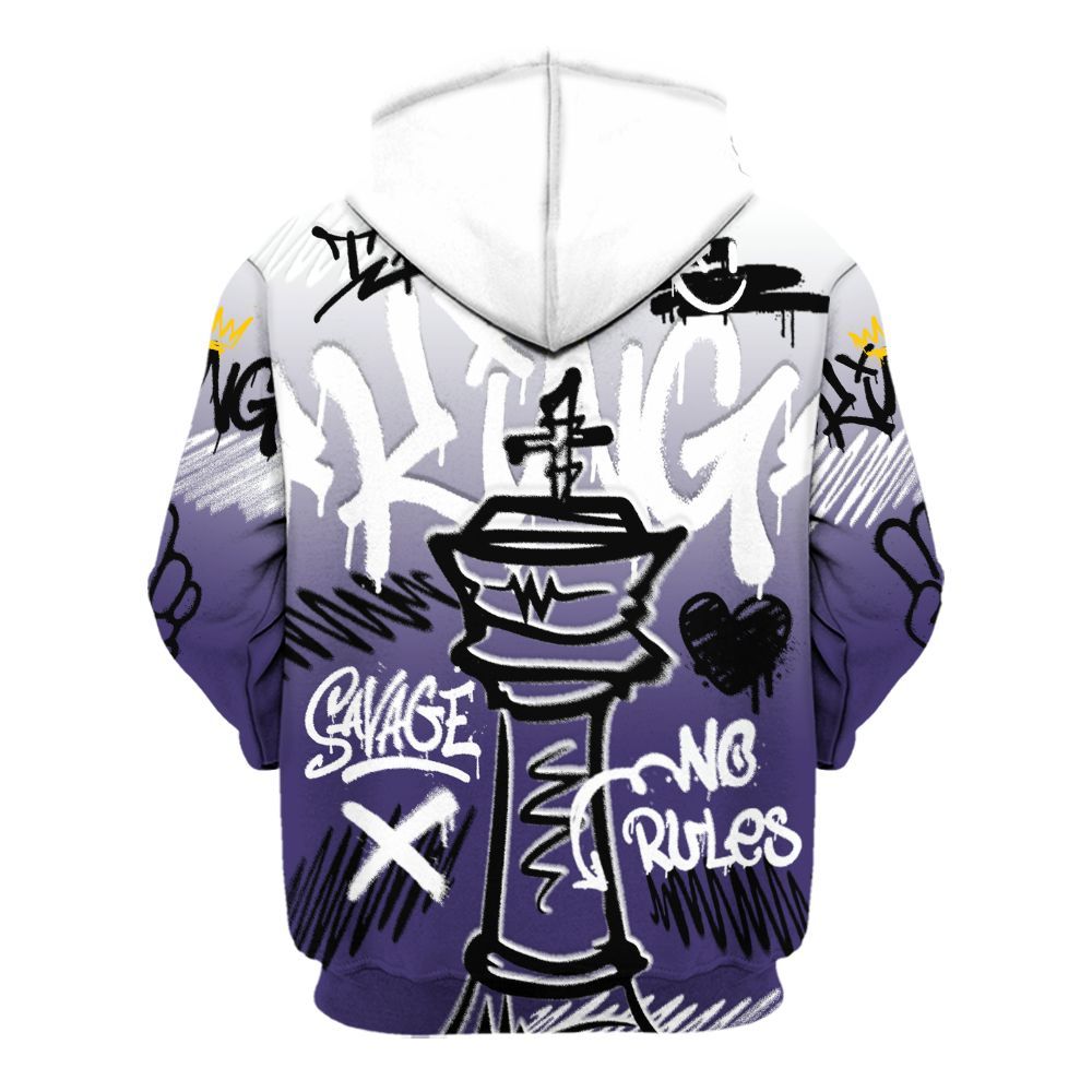 Hoodie To Match Retro Court Purple 13s - Street King Chess Streetwear All Over Print