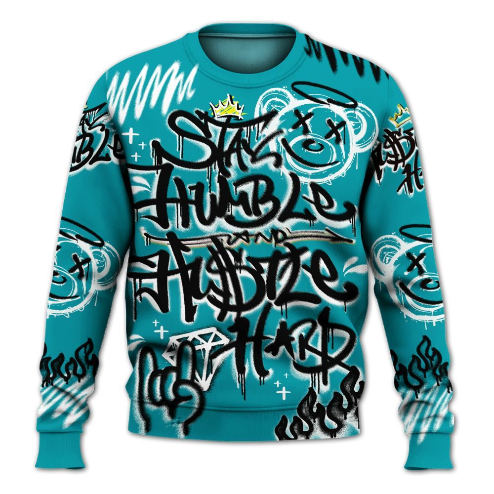 Sweatshirt To Match Air Griffey Max Aquamarine 1s - Humble Drip Streetwear Graffity All Over Print