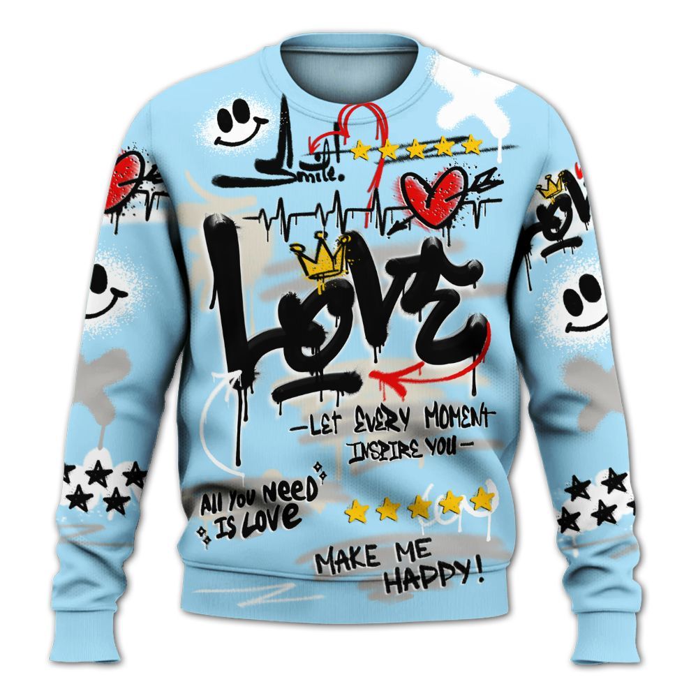 Sweatshirt To Match Retro SoleFly 13s - Happy Love Beats Graffiti Streetwear All Over Print