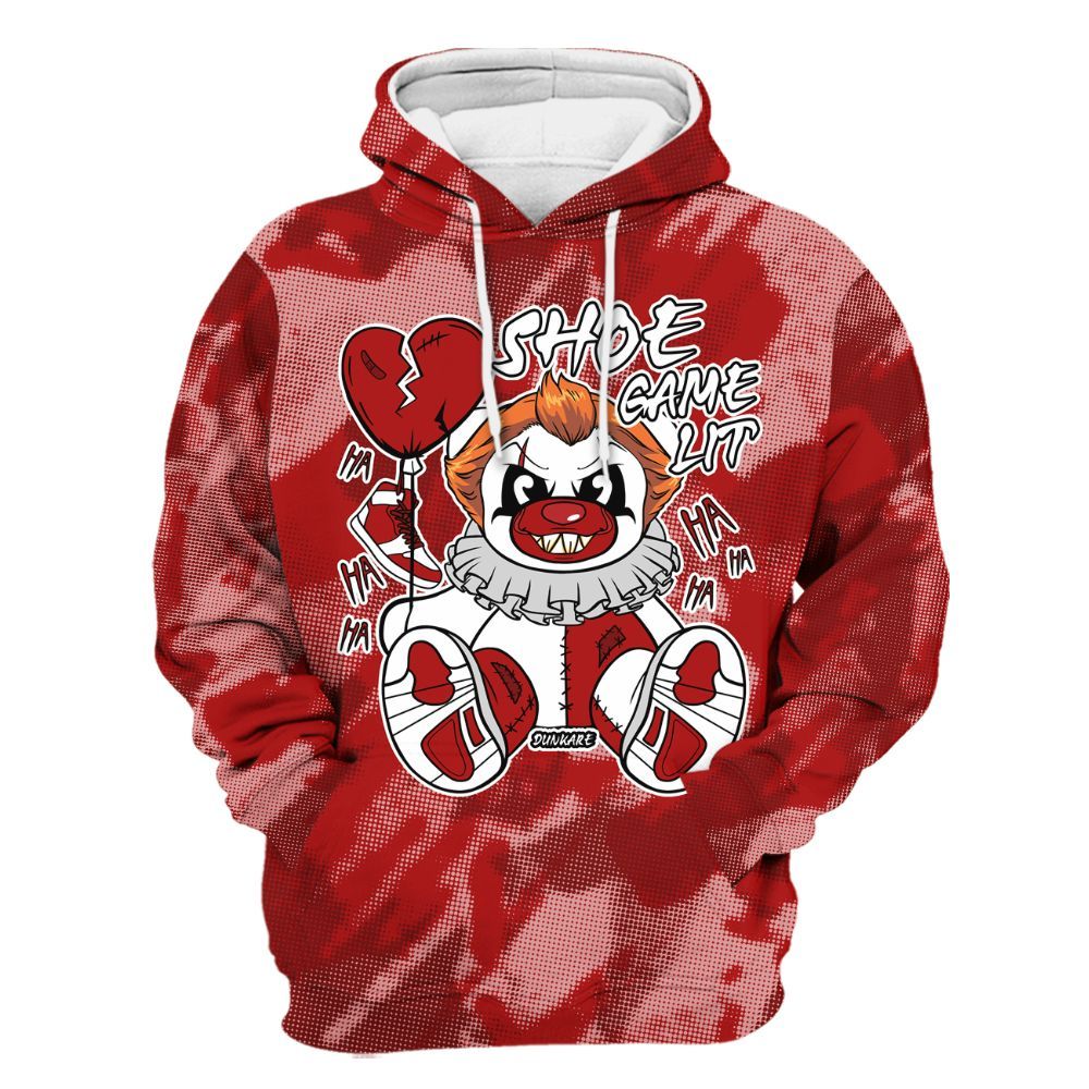 Hoodie To Match Red Taxi 12s - Shoe Game Bear Abstract Halftone All Over Print