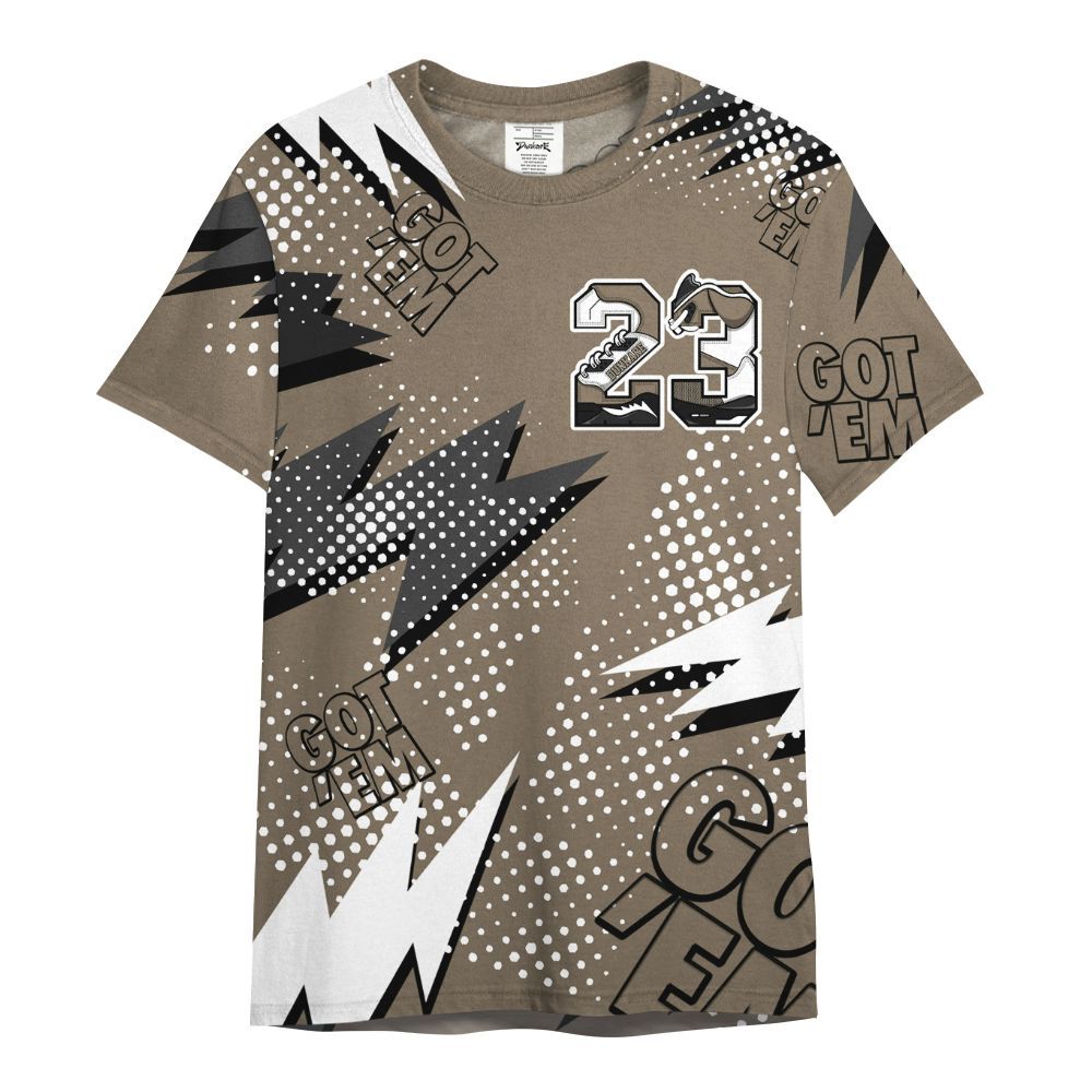 Shirt To Match Low OG Dark Mocha 1s - Custom Name Number 23 5s All Over Print