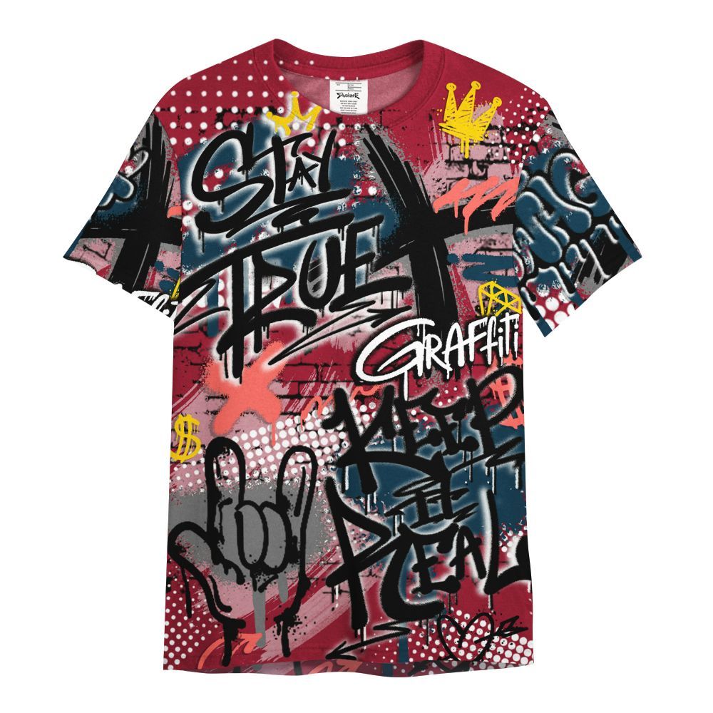 Shirt To Match Mid Multi Color 2022 1s - True It Real Graffiti Streetwear All Over Print