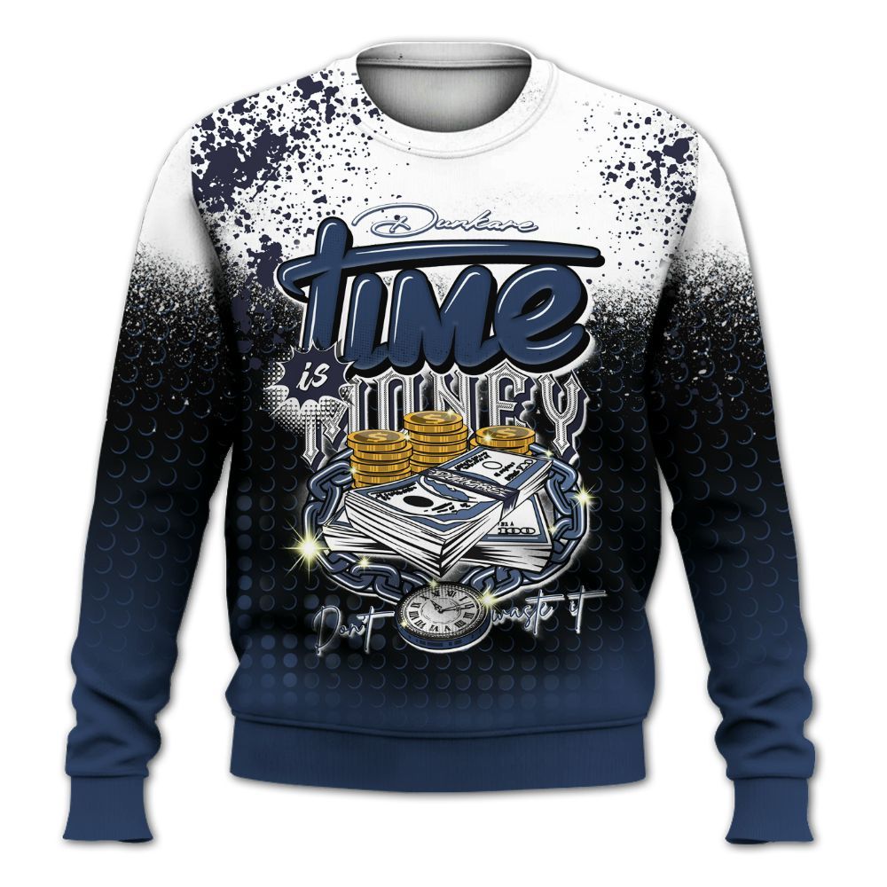 Sweatshirt To Match Low 85 Metallic Blue 1s - Halftone Time Is Money All Over Print