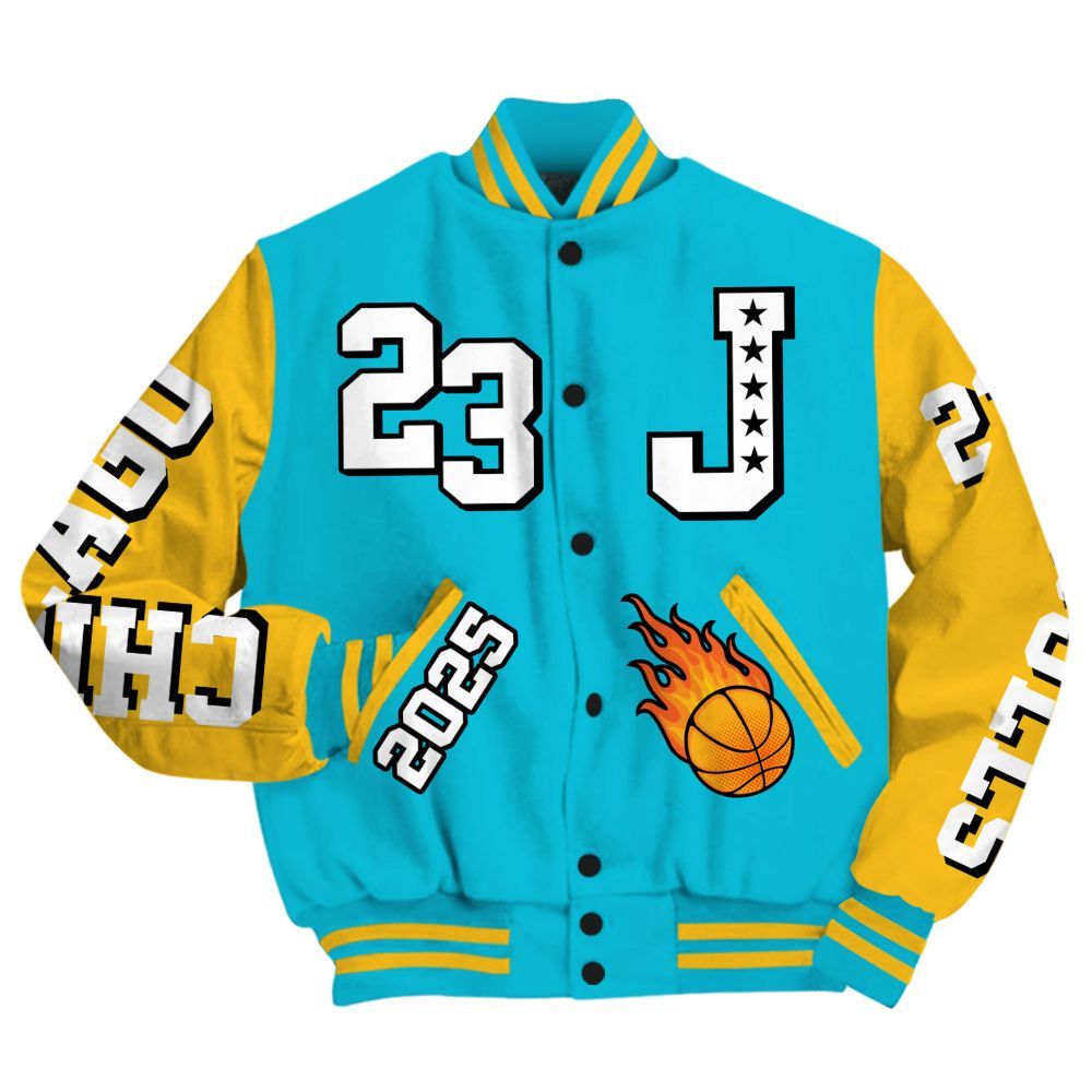 Varsity Jacket To Match Retro Aqua 5s - Chicago 23 Basketball All Over Print