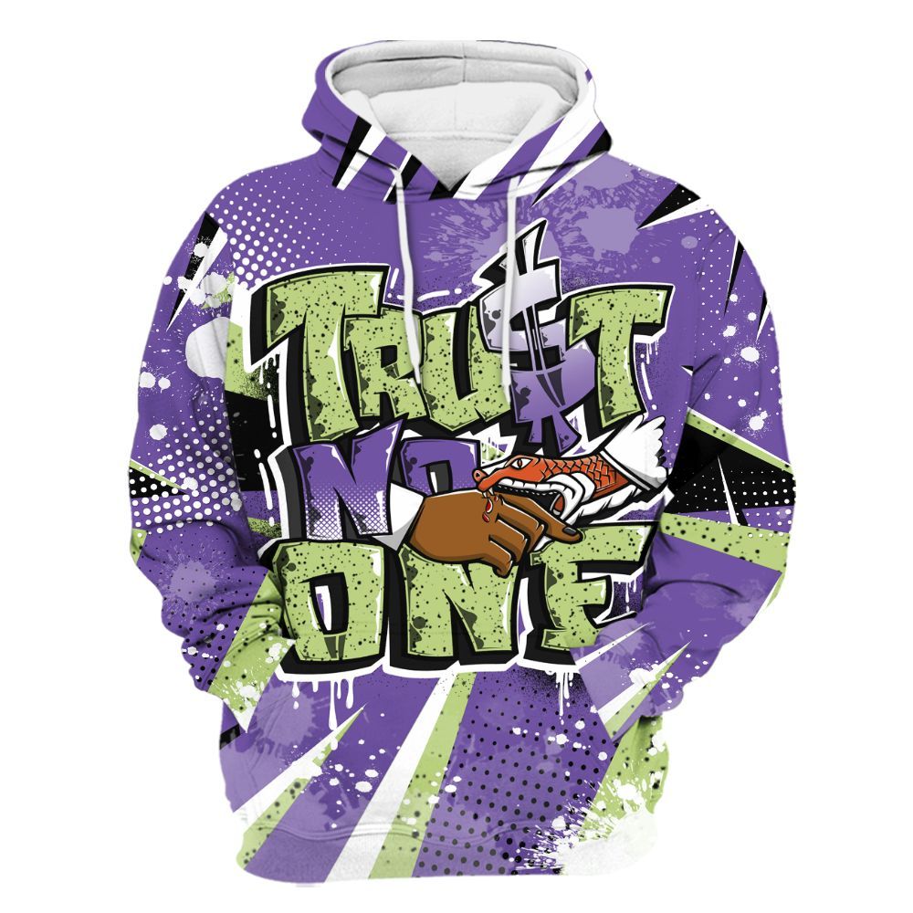 Hoodie To Match Canyon Purple 4s - Poly Trust No One Dripping All Over Print