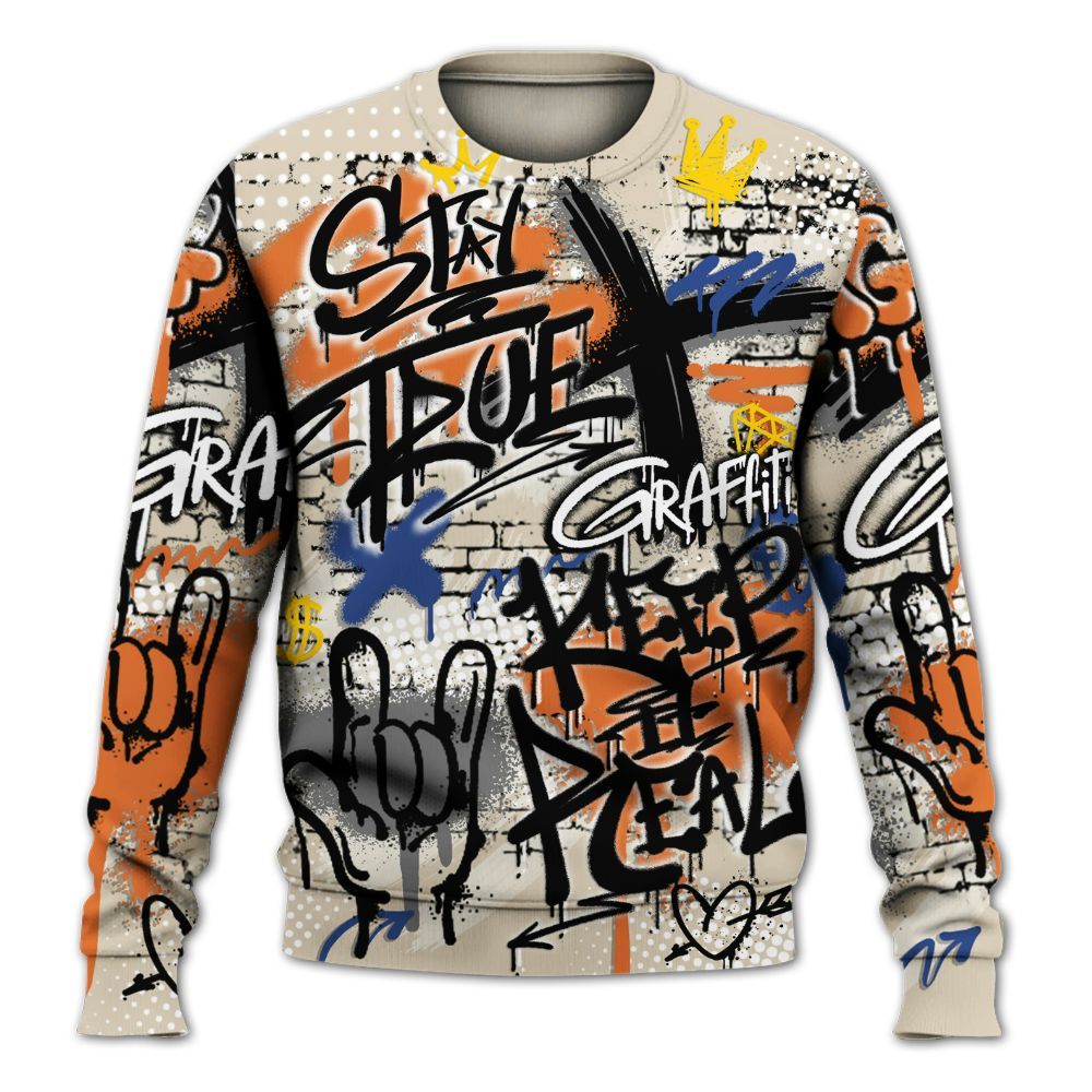 Sweatshirt To Match Air Max 90 Rattan Birch - True It Real Graffiti Streetwear All Over Print