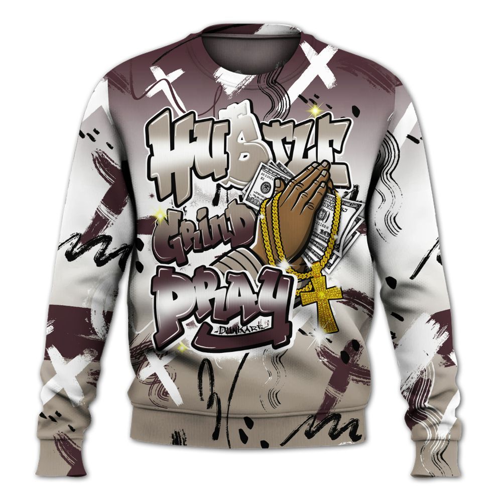 Sweatshirt To Match AMM Retro Phantom 4s - Money Hustle Grind Pray All Over Print