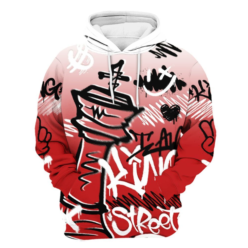 Hoodie To Match Bred Reimagined 4s - Street King Chess Streetwear All Over Print