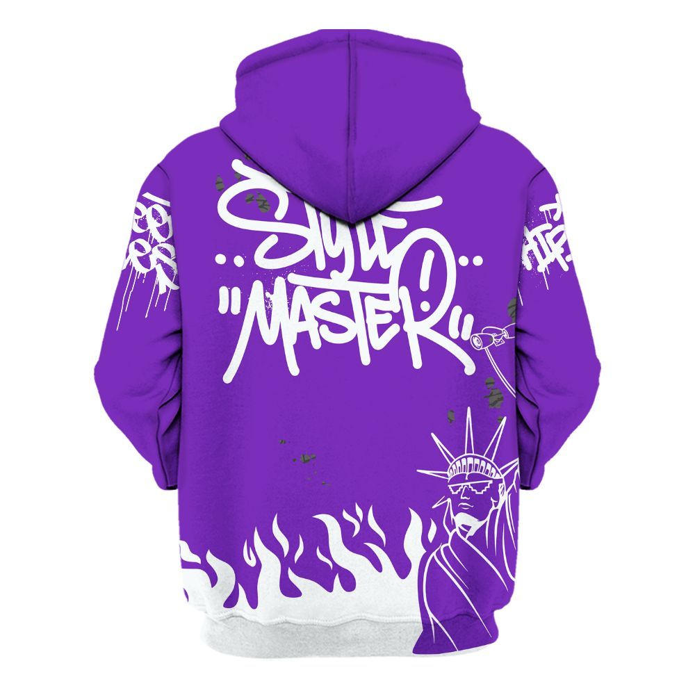 Hoodie To Match Retro Dark Iris 3s - Graphic Fck Around Find Out All Over Print
