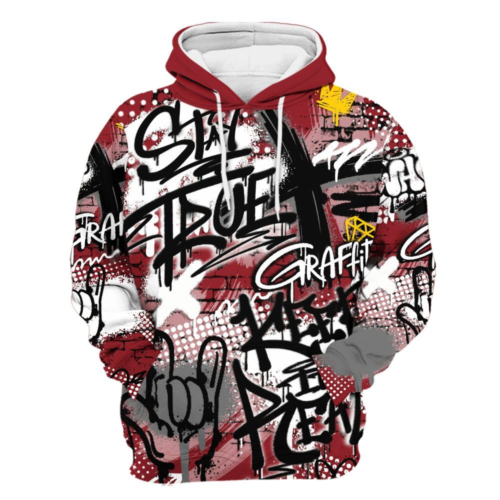 Hoodie To Match High Black Toe Reimagined 1s - True It Real Graffiti Streetwear All Over Print