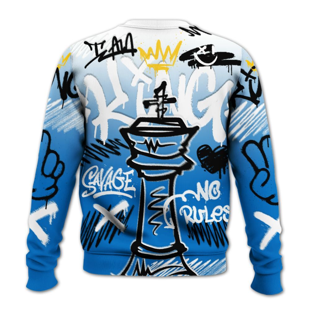 Sweatshirt To Match Low Game Royal 1s - Street King Chess Streetwear All Over Print