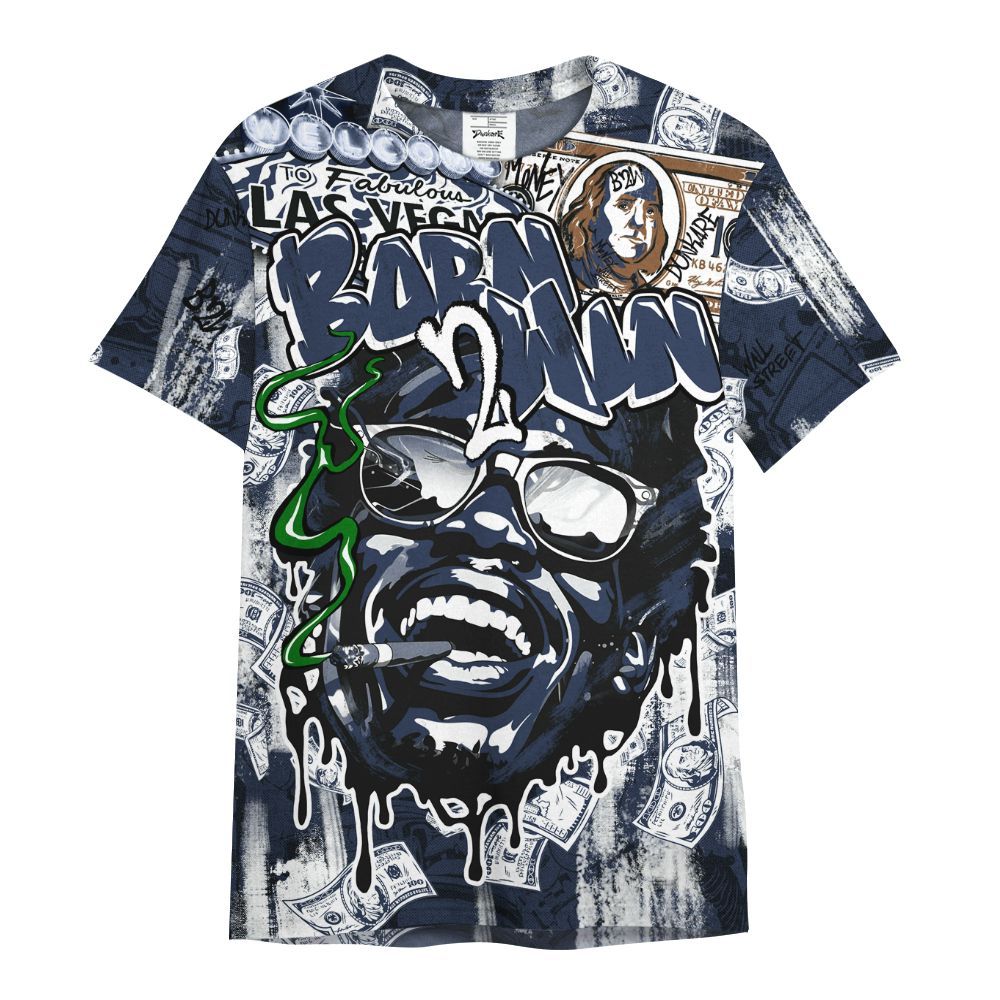 Shirt To Match Midnight Navy 13s - Born To Win Money All Over Print