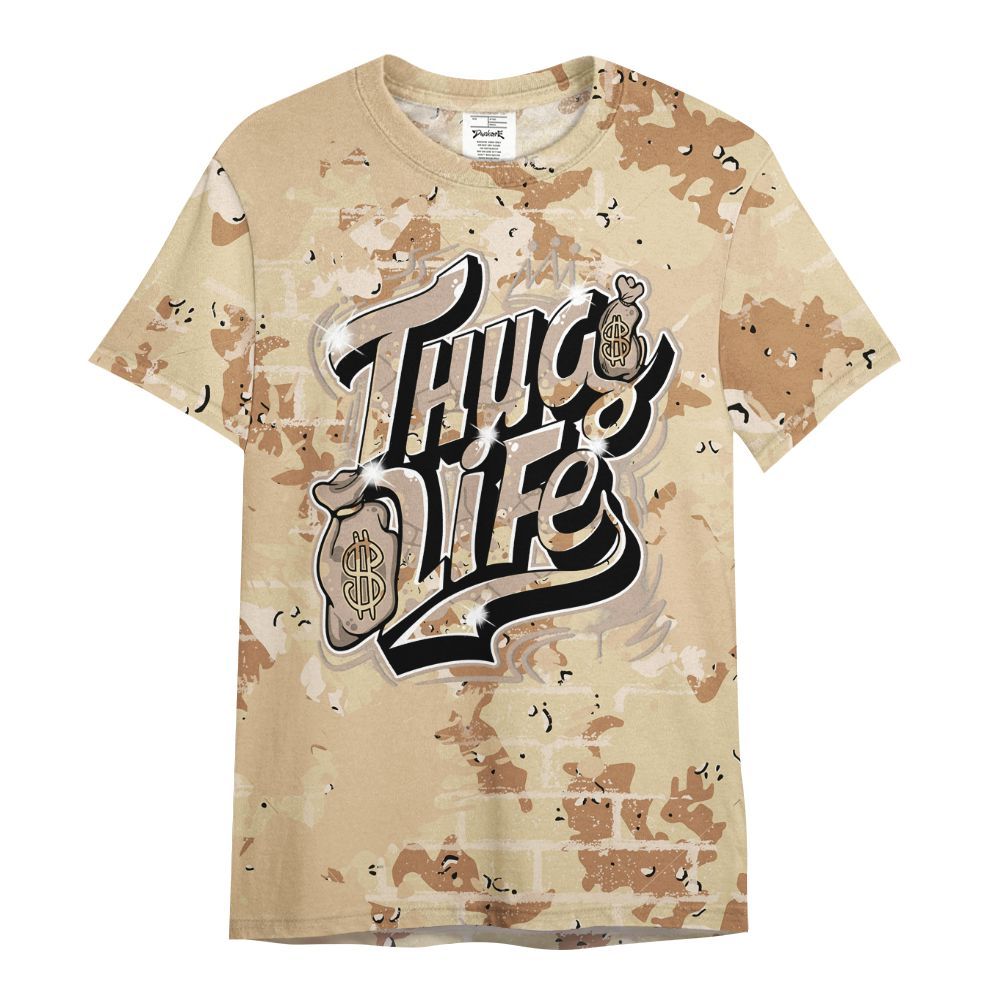Shirt To Match Desert Camo 3s - Free Thug Living Graphic Brick Art All Over Print