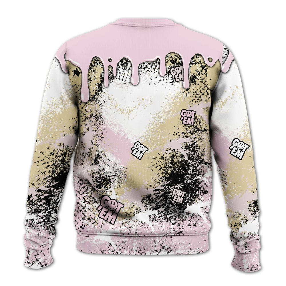 Sweatshirt To Match Denim Iced Carmine 4s - Dripping 23 Drip All Over Print