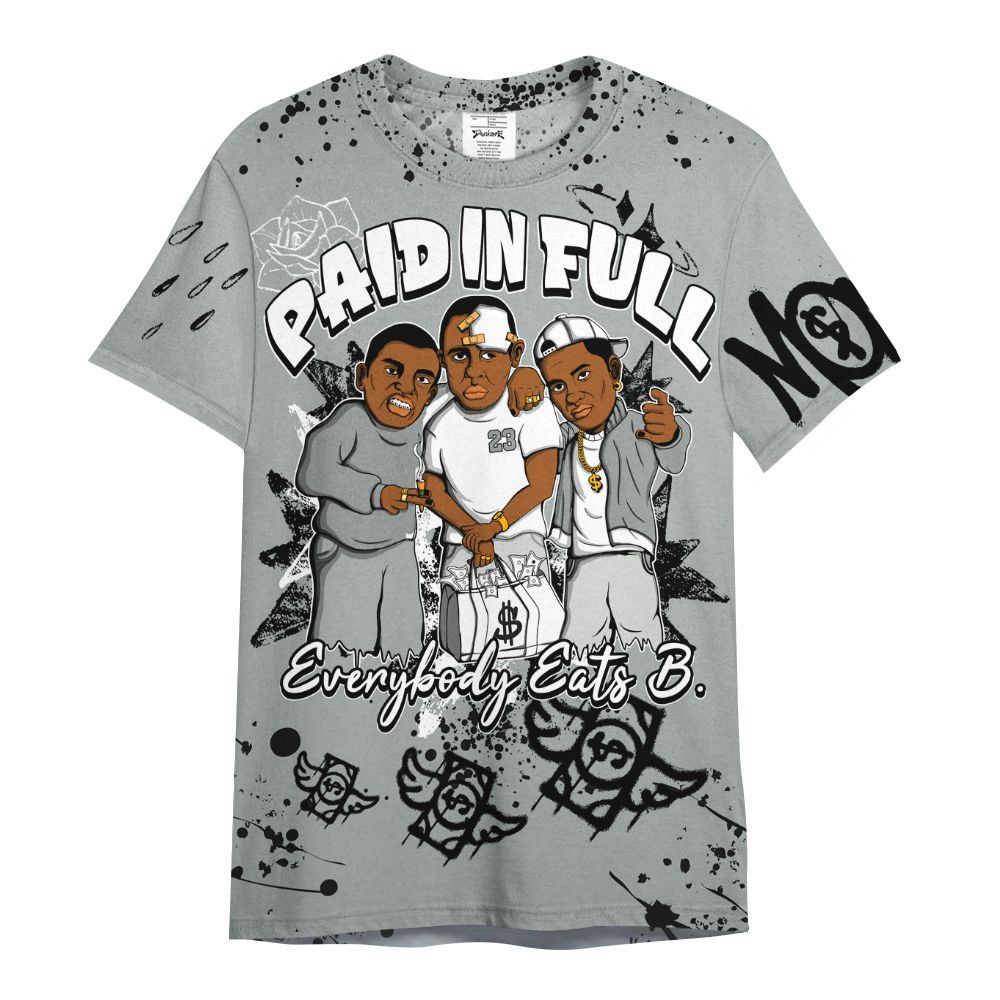 Shirt To Match Dunk Low White Light Smoke Grey - Everybody Paid In Full Crayon All Over Print