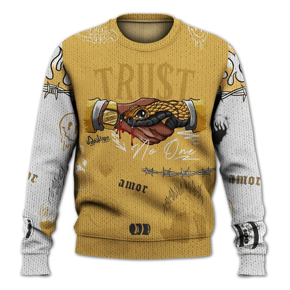 Knitted Sweater To Match Retro Light Ginger 14s - Snake Trust No One