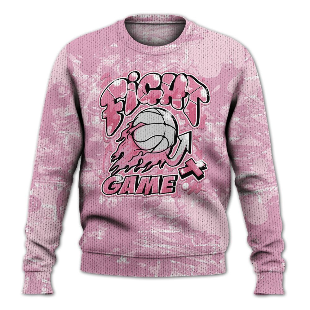 Knitted Sweater To Match Orchid 4s - Fighter Games Graphic Street Art