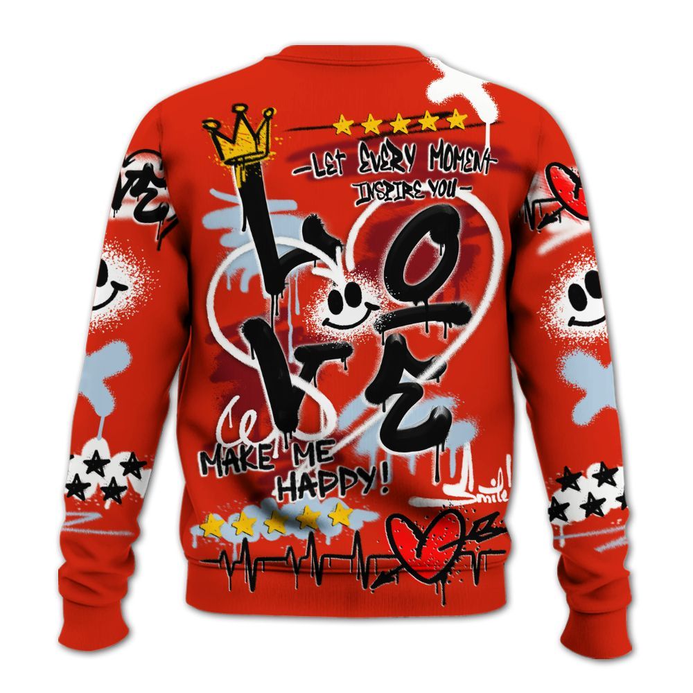 Sweatshirt To Match Retro Cherry 11s - Happy Love Beats Graffiti Streetwear All Over Print