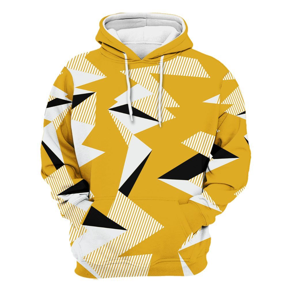 Hoodie To Match Vivid Sulfur 4s - Geometric Camouflage Pattern All Over Print