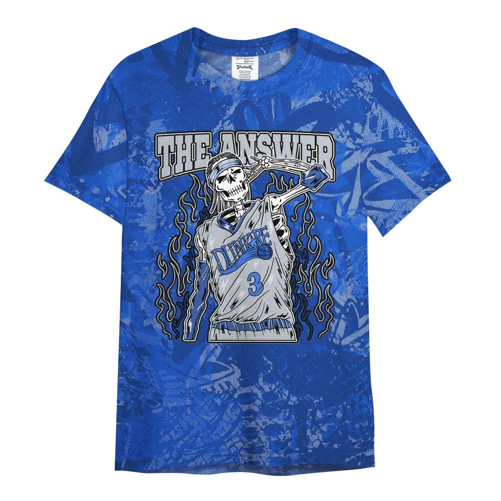 Shirt To Match Air Foamposite One Royal - Allen Answer Skeleton Heart All Over Print