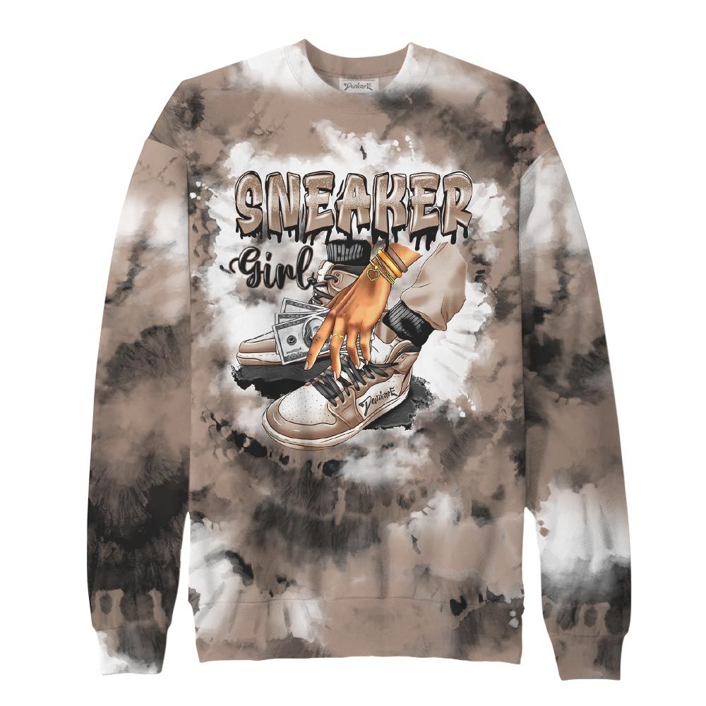 Sweatshirt To Match, OG Latte 1s Sweatshirt, SNEAKER Girl Money Drip Tie Dye Sweatshirt Outfit 903 NCT