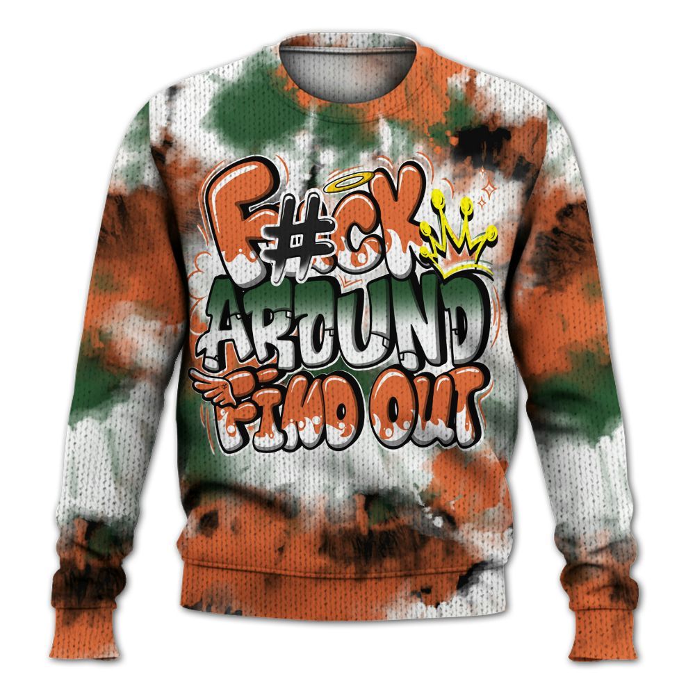 Knitted Sweater To Match Low Miami 5s - Tie Dye FK Around Find Out