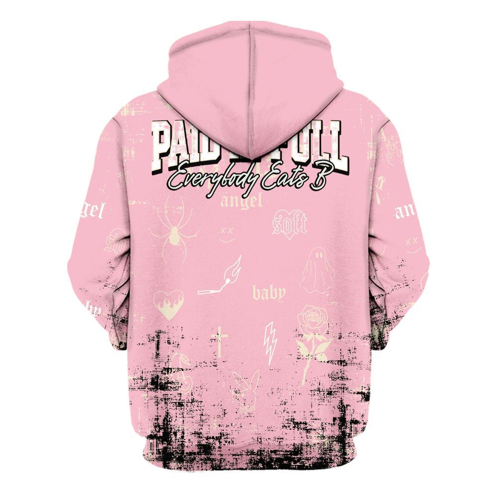 Hoodie To Match Low OG Shy Pink 1s - Paid In Full Money All Over Print