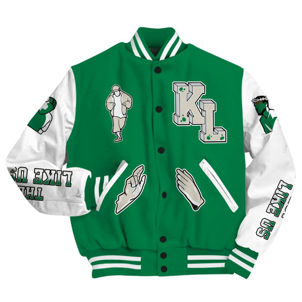 Varsity Jacket To Match Lucky Green 2s - Dislike Us Graphic All Over Print