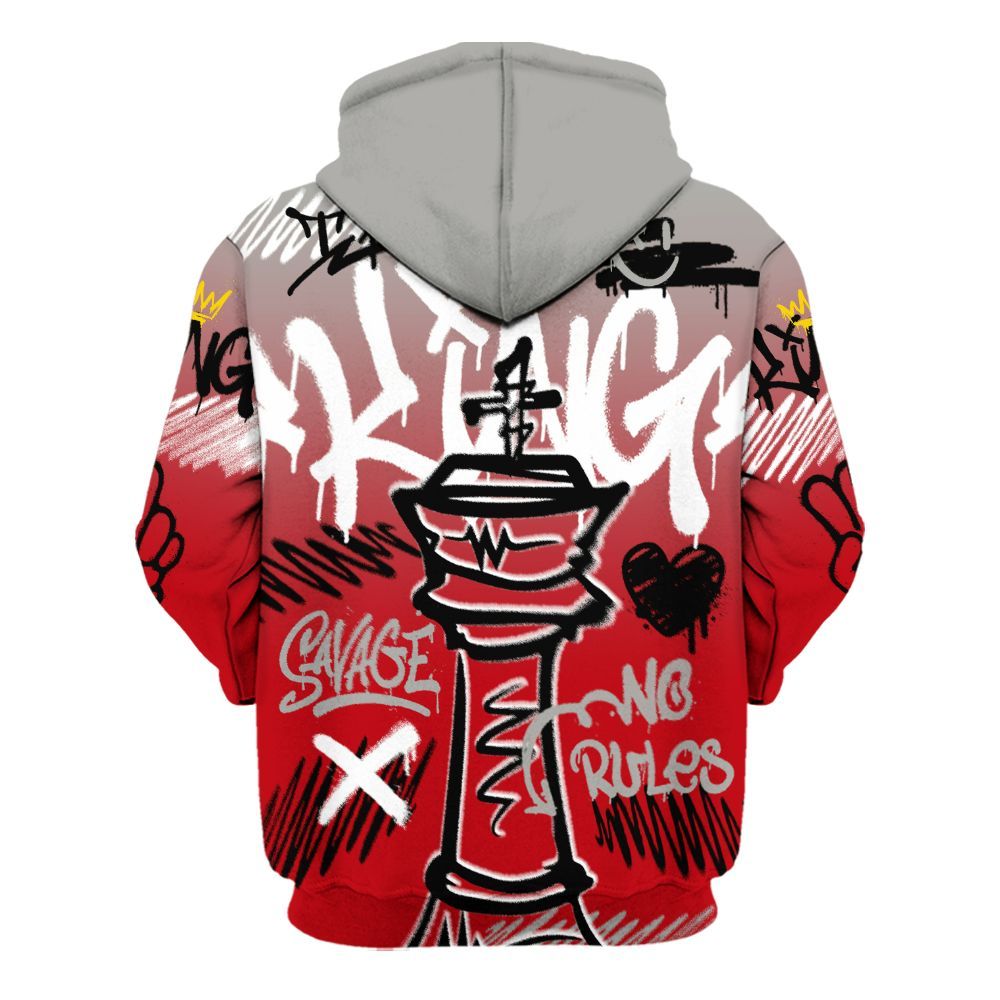 Hoodie To Match Air Griffey Max Gray Reds 1s - Street King Chess Streetwear All Over Print